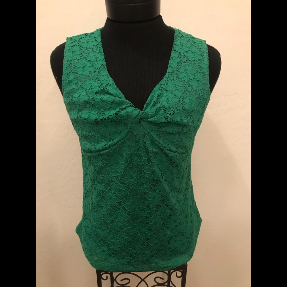 WILLI SMITH Emerald Green Sz Lg Vneck Top